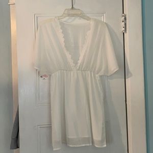 White sheer beach coverup